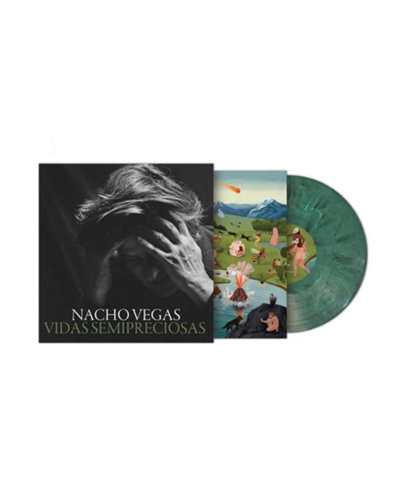 Nacho Vegas - LP Vinilo verde marmolado "Vidas Semipreciosas" - D2fy · Rocktud - Rocktud