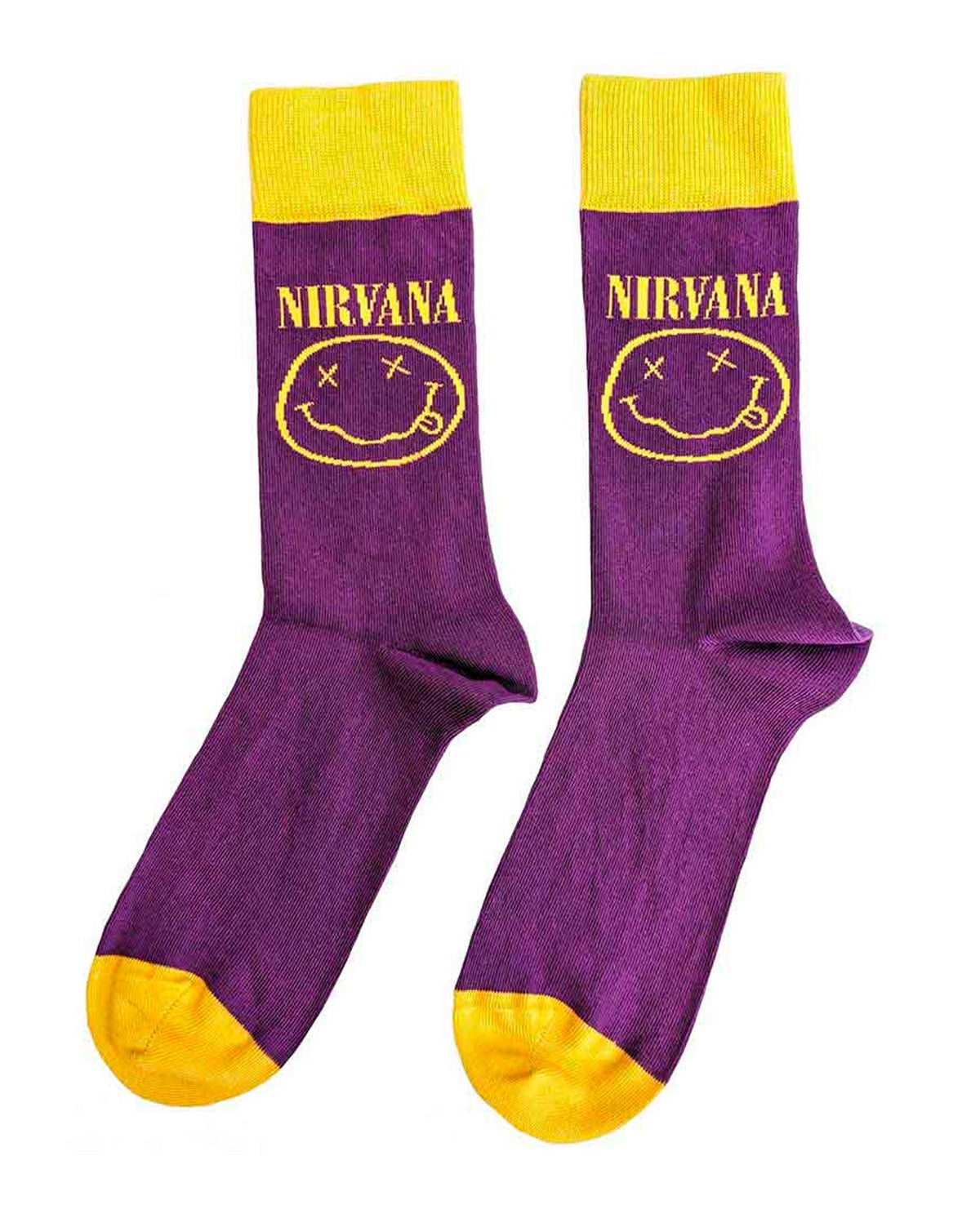 Nirvana - Calcetines "Yellow Happy Face (Purple)" - D2fy · Rocktud - Rocktud