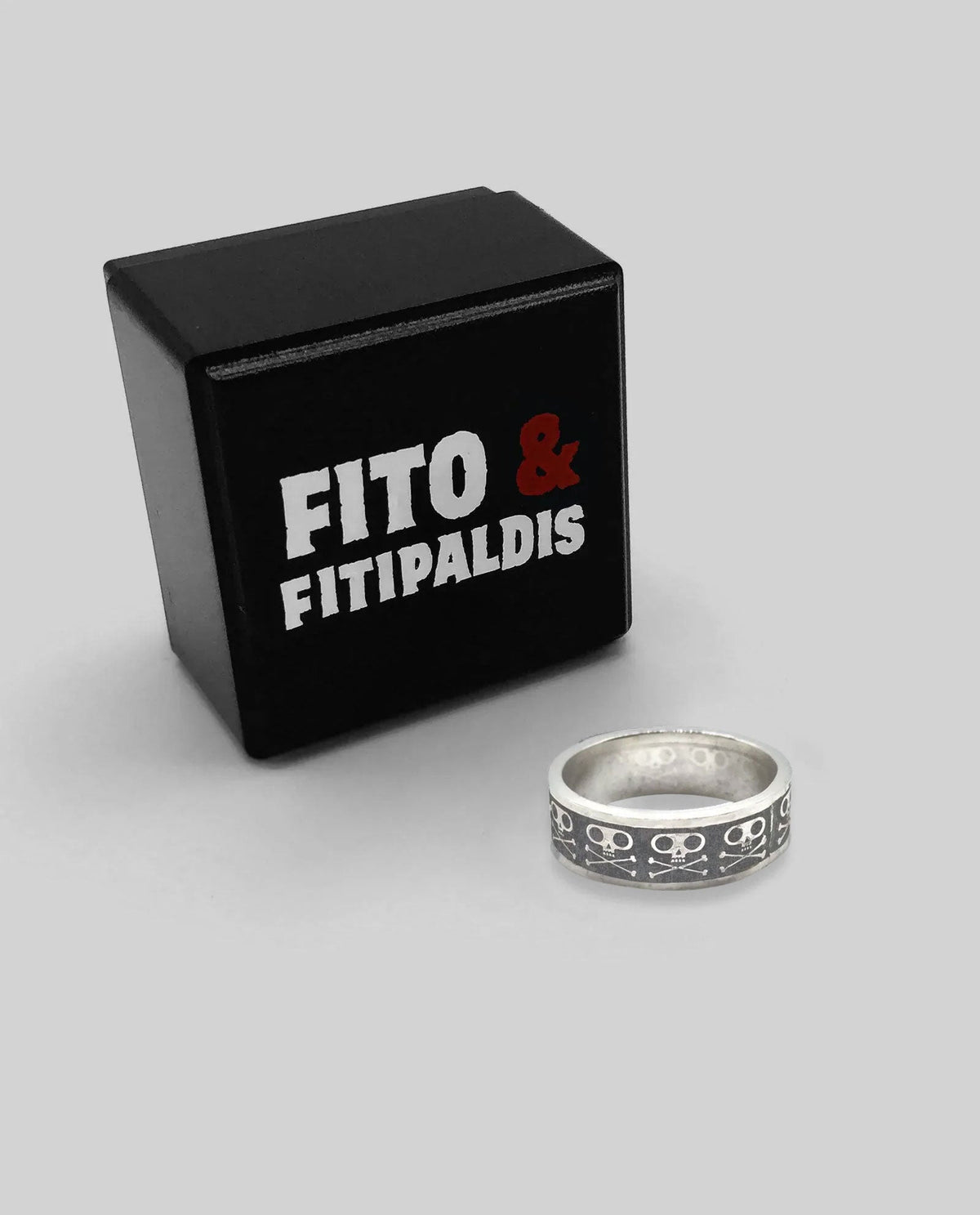 Anillo relieve "HUESOS" Negro en Plata de Ley Fito & Fitipaldis - Rocktud - Fito y Fitipaldis