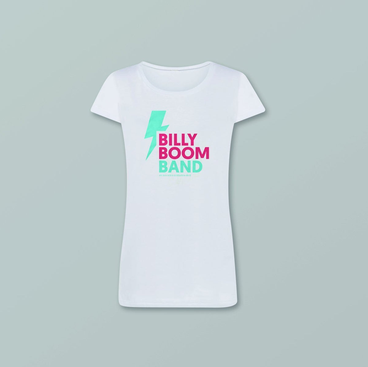 Billy Boom Band - Camiseta Rayo Blanca Mujer - D2fy · Rocktud - Billy Boom Band
