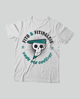 Camiseta "Cada Vez Cadáver" Hombre - Blanca - Rocktud - Fito y Fitipaldis