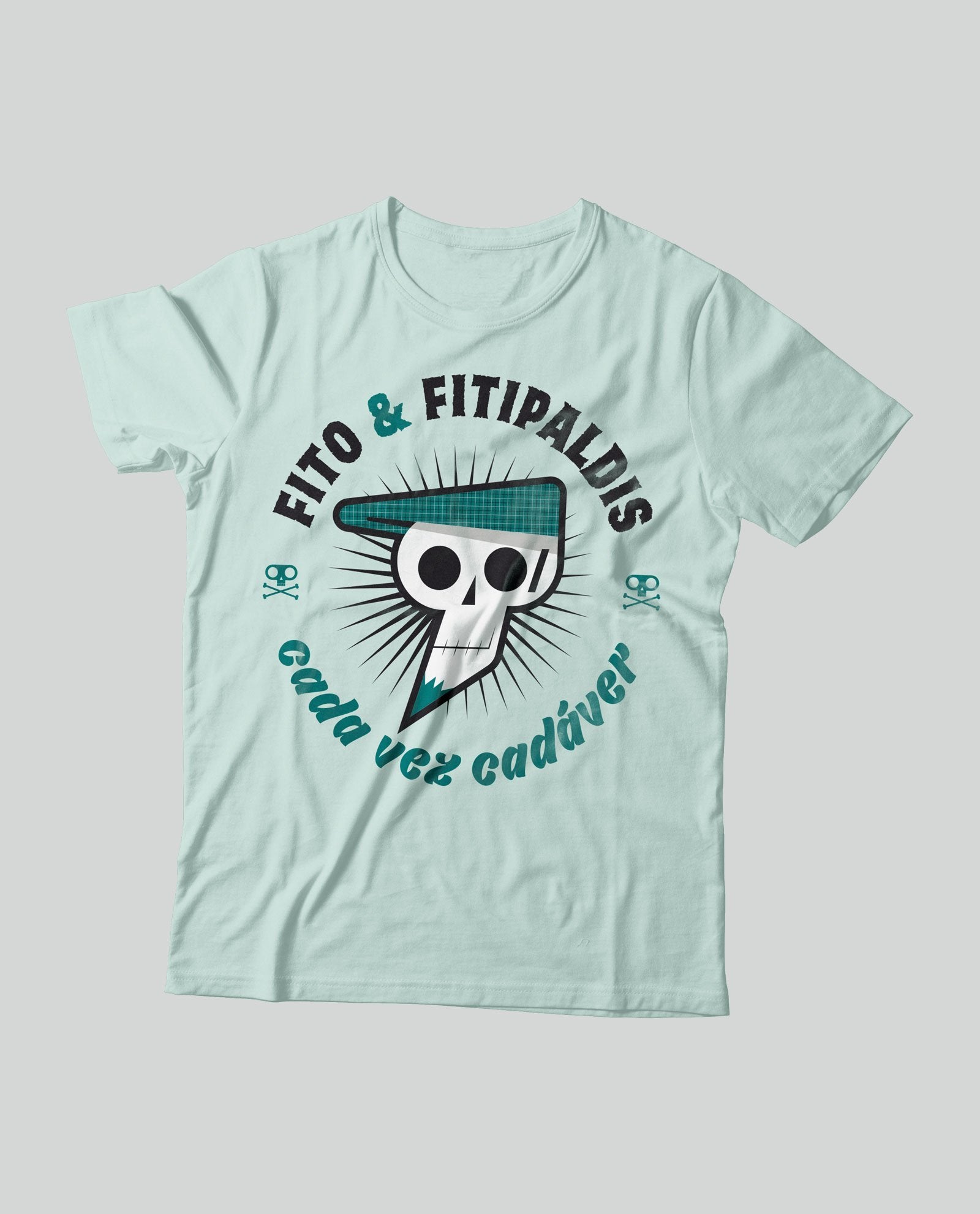 Camiseta "Cada Vez Cadáver" Hombre - Menta - Rocktud - Fito y Fitipaldis