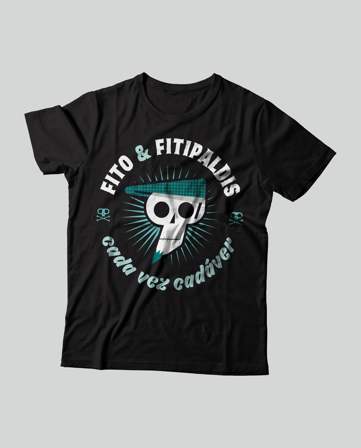 Camiseta "Cada Vez Cadáver" Hombre - Negra - Rocktud - Fito y Fitipaldis
