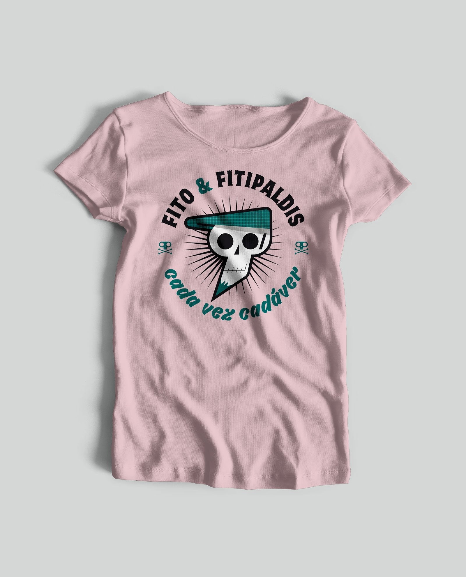 Camiseta "Cada Vez Cadáver" Mujer - Light Pink - Rocktud - Fito y Fitipaldis