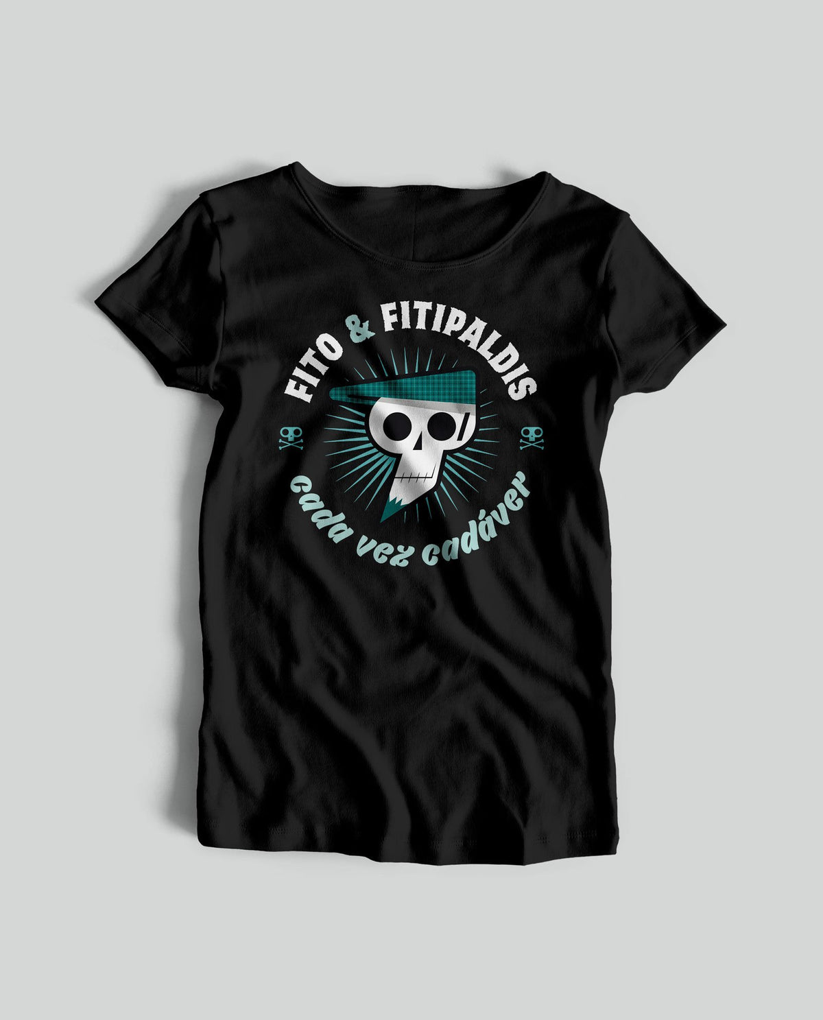 Camiseta "Cada Vez Cadáver" Mujer - Negra - Rocktud - Fito y Fitipaldis
