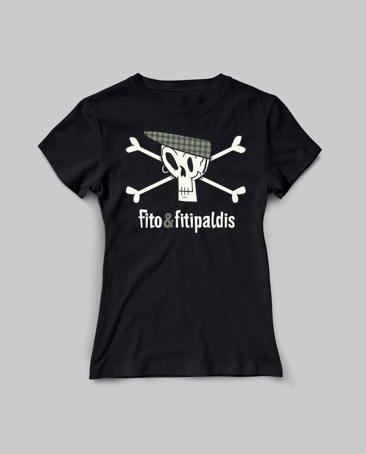 Camiseta Calavera Mujer Negra - Rocktud - Fito y Fitipaldis