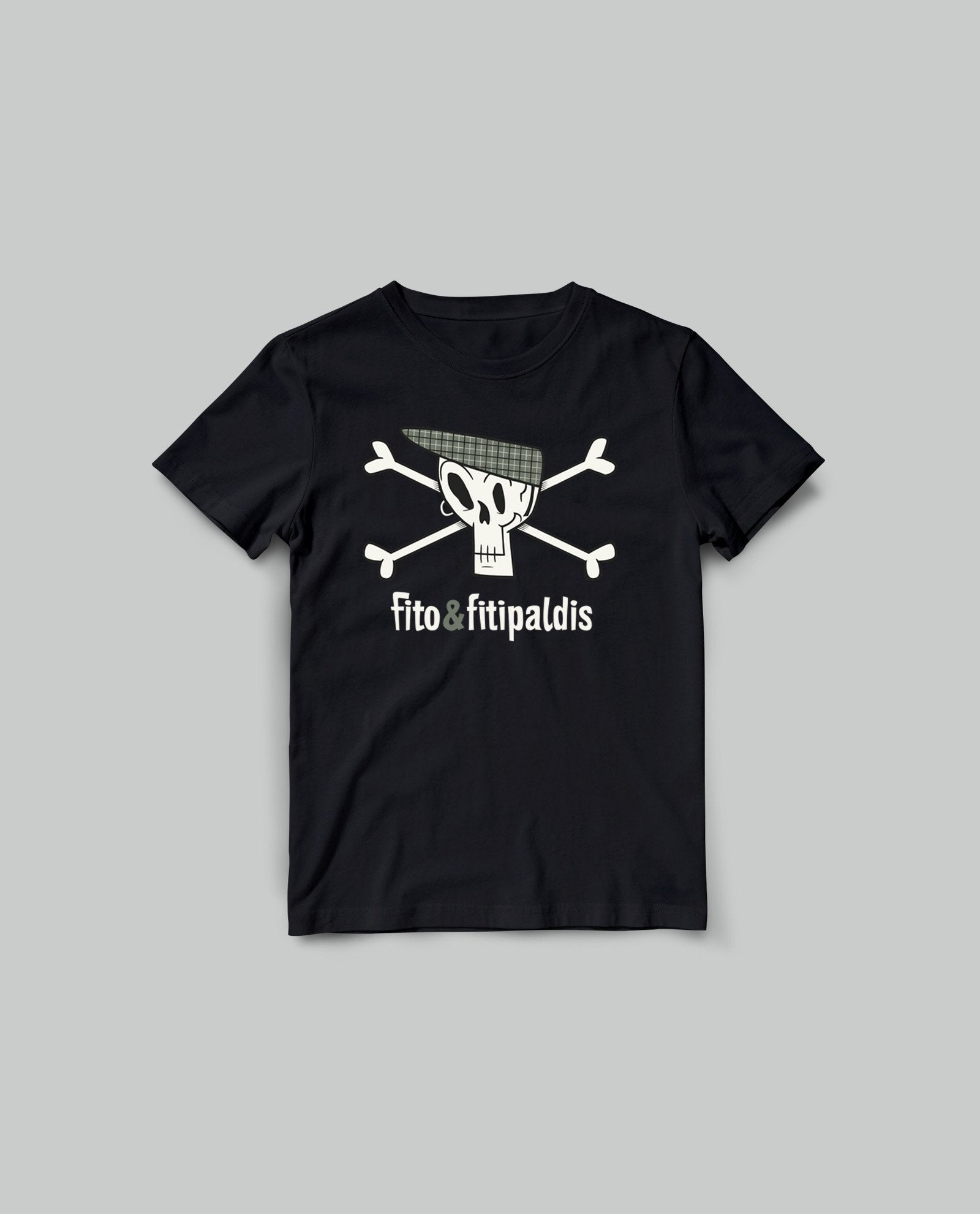 Camiseta Calavera Niño Negra - Rocktud - Fito y Fitipaldis