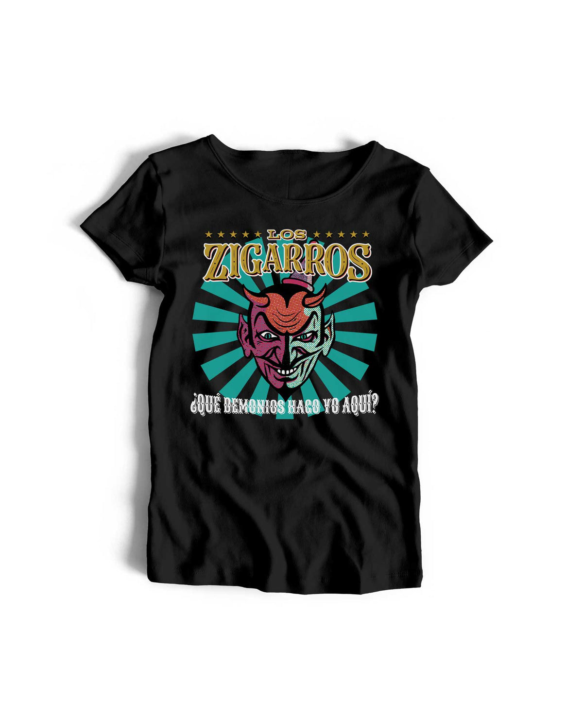 Camiseta "Demonio" Negra Mujer - Los Zigarros - Rocktud - Los Zigarros