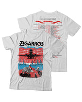 Camiseta "Fin de Gira ¿Qué demonios hago yo aquí" Blanca - Los Zigarros - Rocktud - Los Zigarros