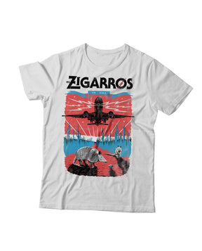 Camiseta "Fin de Gira ¿Qué demonios hago yo aquí" Blanca - Los Zigarros - Rocktud - Los Zigarros