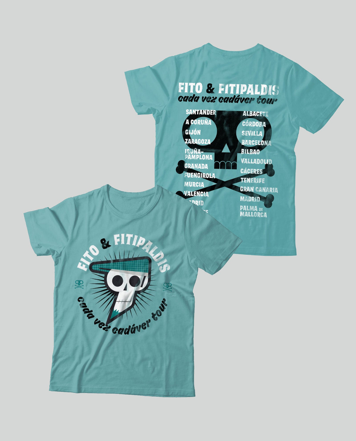 Camiseta "Gira Cada Vez Cadáver Tour" Unisex Menta - Fito y Fitipaldis - Rocktud - Fito y Fitipaldis