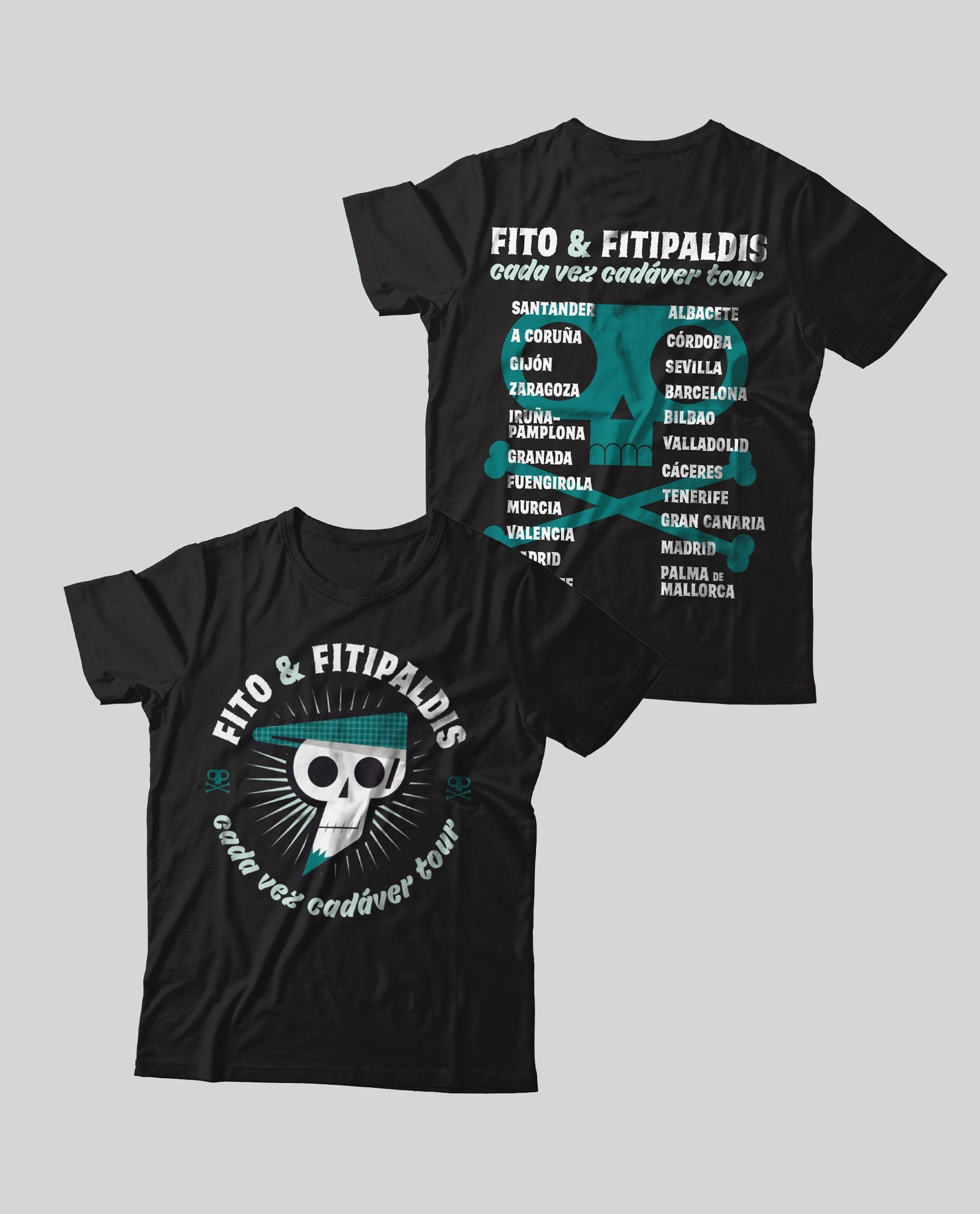 Camiseta "Gira Cada Vez Cadáver Tour" Unisex Negra - Fito y Fitipaldis - Rocktud - Fito y Fitipaldis