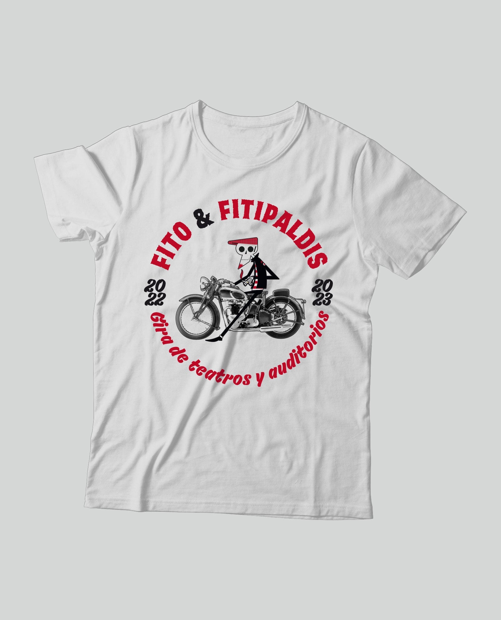 Camiseta "Gira de Teatros y Auditorios" Hombre - Blanca - Rocktud - Fito y Fitipaldis