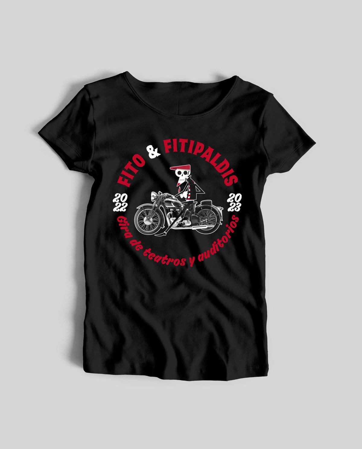 Camiseta "Gira de Teatros y Auditorios" Mujer - Negra - Rocktud - Fito y Fitipaldis