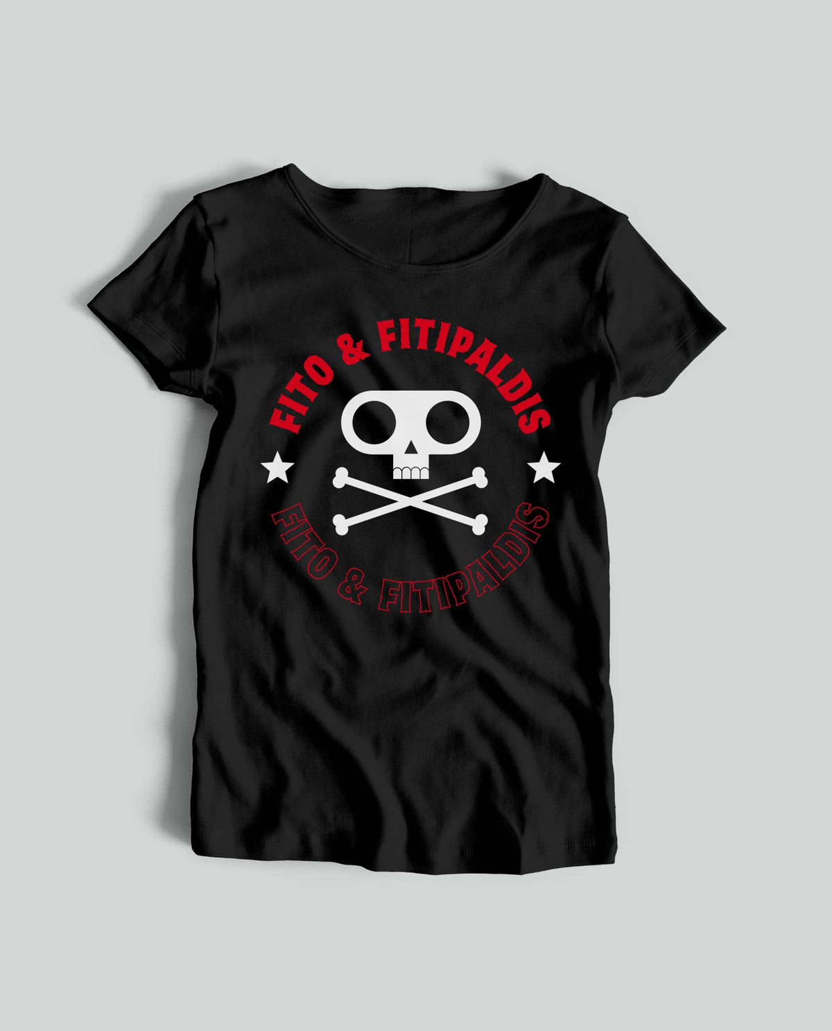 Camiseta "Huesos Edición Teatros" Mujer - Negra - Rocktud - Fito y Fitipaldis