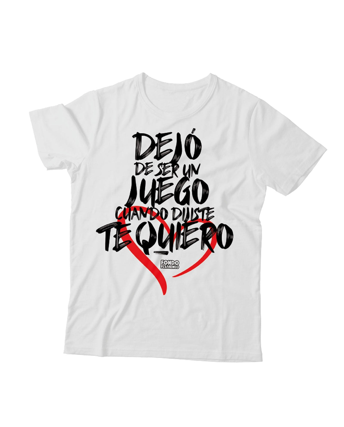 Camiseta "Juego" Blanca - Fondo Flamenco - Rocktud - Fondo Flamenco