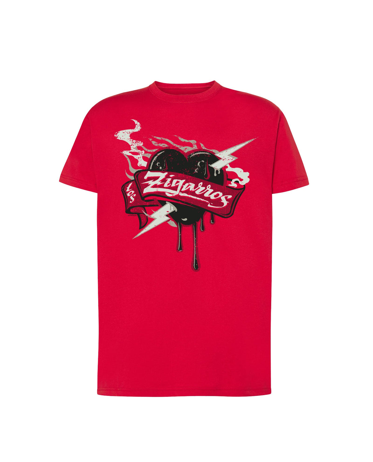 Camiseta Roja "Corazón" - Los Zigarros - Rocktud - Los Zigarros