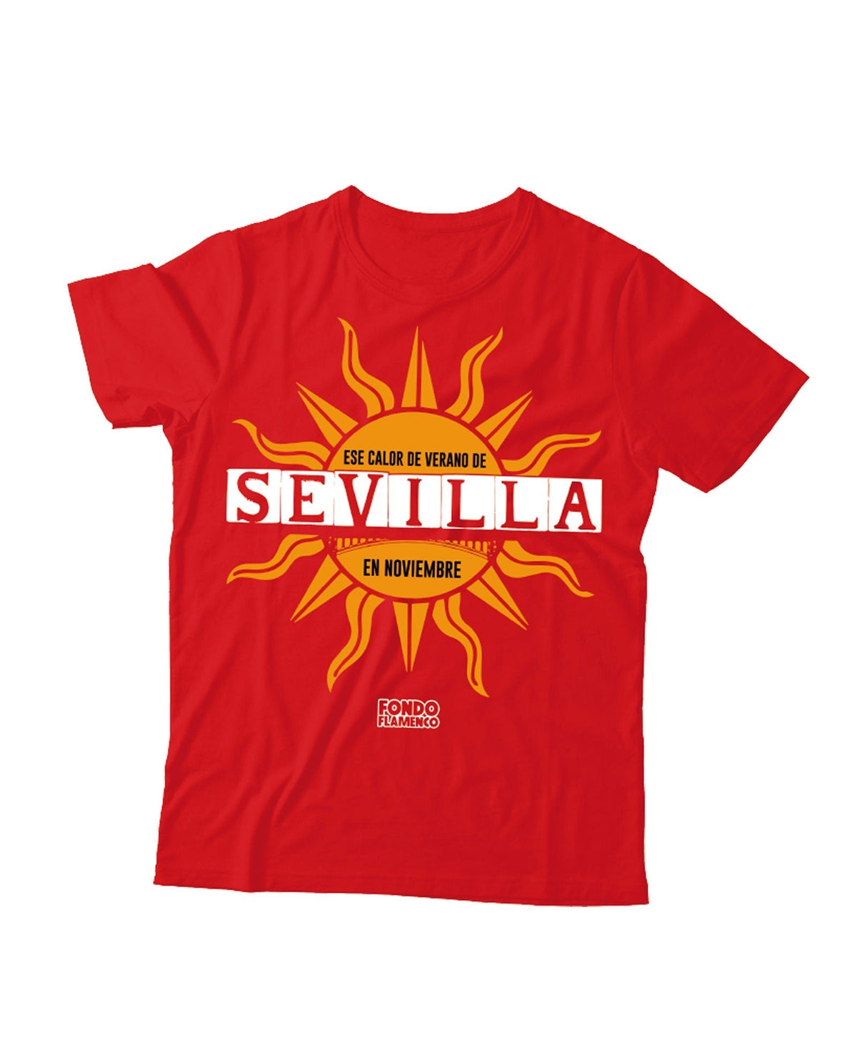 Camiseta "Sevilla" Roja - Fondo Flamenco - Rocktud - Fondo Flamenco