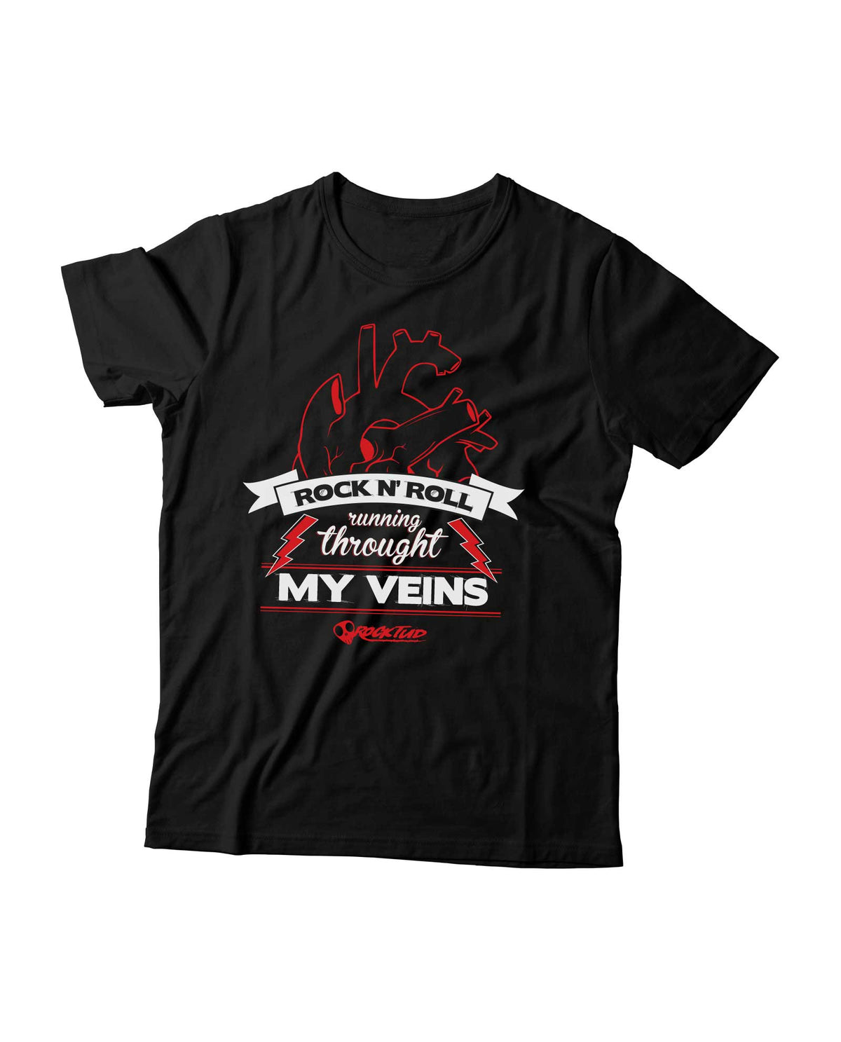 Camiseta Throught my veins Unisex - Negro - Rocktud - Rocktud