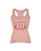Camiseta Tirantes "Apaga La Radio" Mujer Salmón - Los Zigarros - Rocktud - Los Zigarros