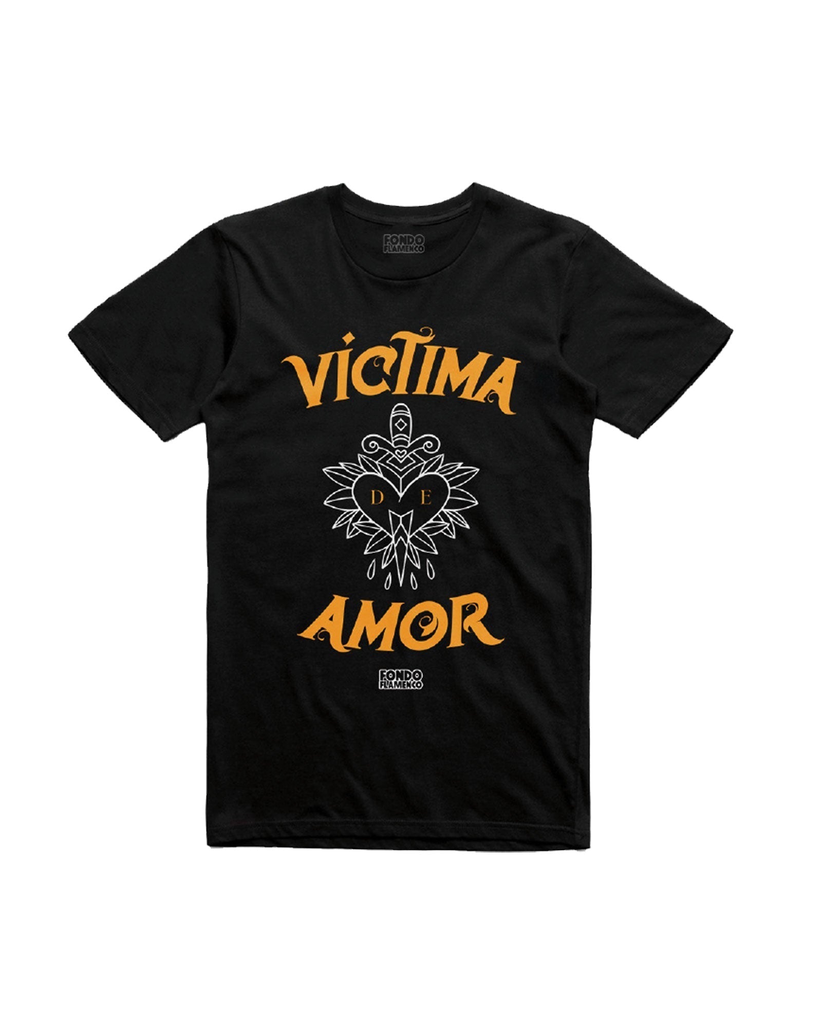 Camiseta "Víctima Amor" Negra - Fondo Flamenco - Rocktud - Fondo Flamenco