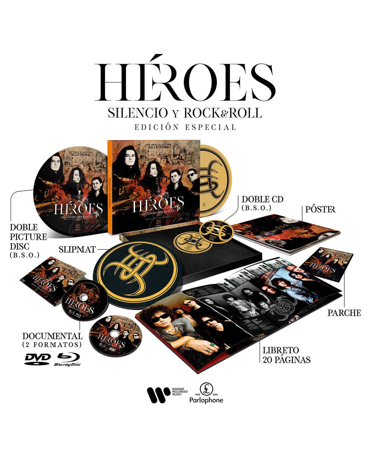 Héroes del Silencio - "Silencio y Rock and Roll" Box 2LP Picture Disc + 2CD + Dvd + Blu-ray + Libreto + Poster + Parche + Slipmat - D2fy · Rocktud - Rocktud