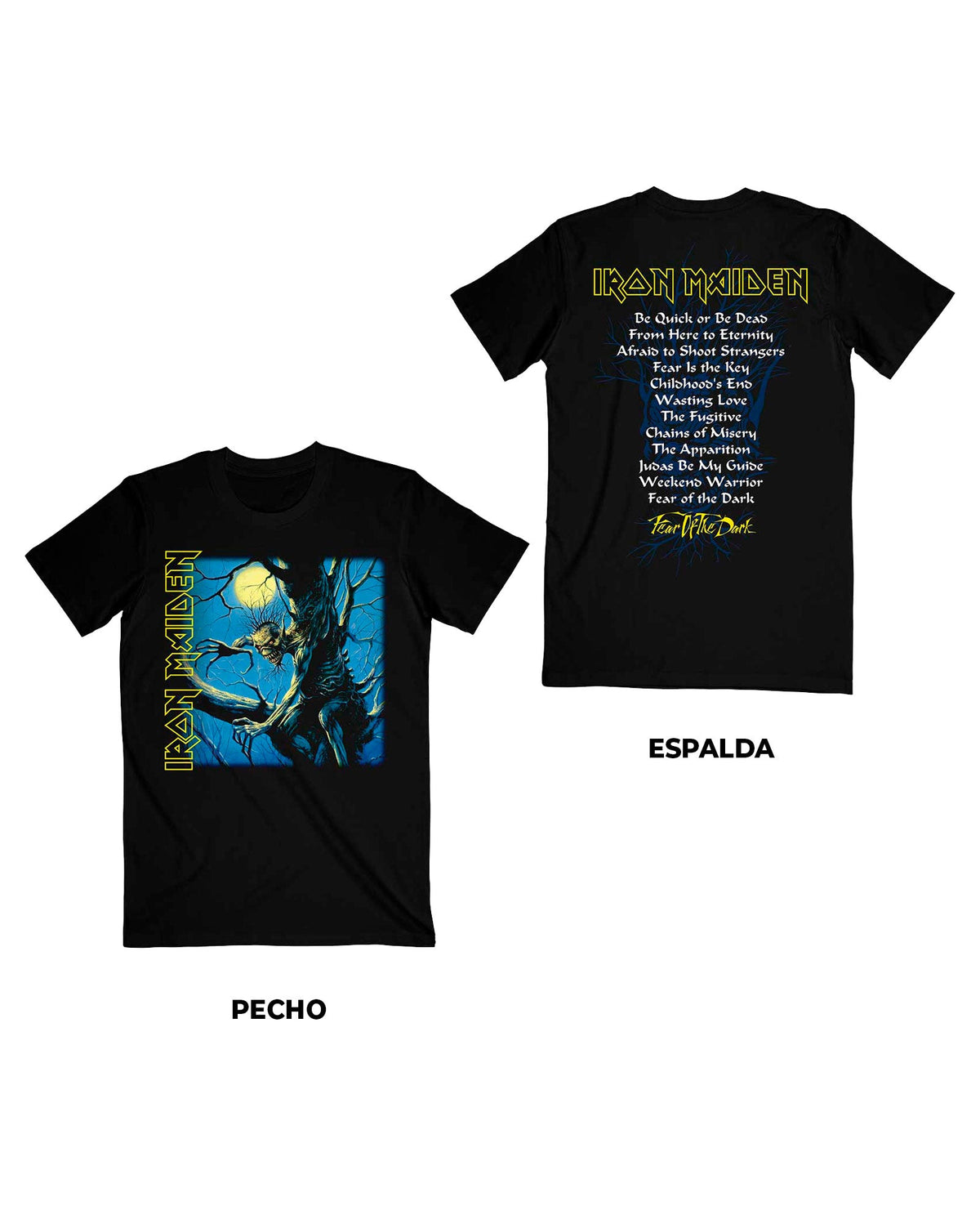 Iron Maiden - Camiseta "Fear of the Dark Album Tracklisting" Unisex - D2fy · Rocktud - Rocktud
