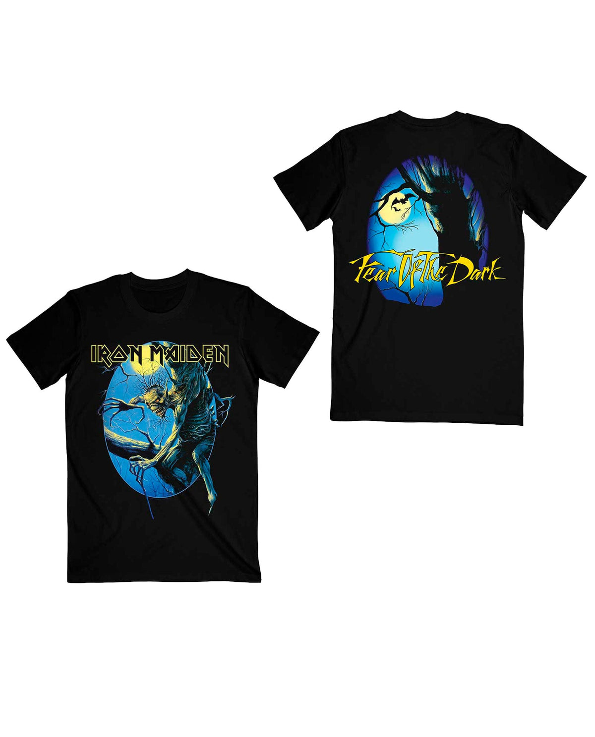 Iron Maiden - Camiseta "Fear of the Dark Oval Eddie Moon" Unisex - D2fy · Rocktud - Rocktud