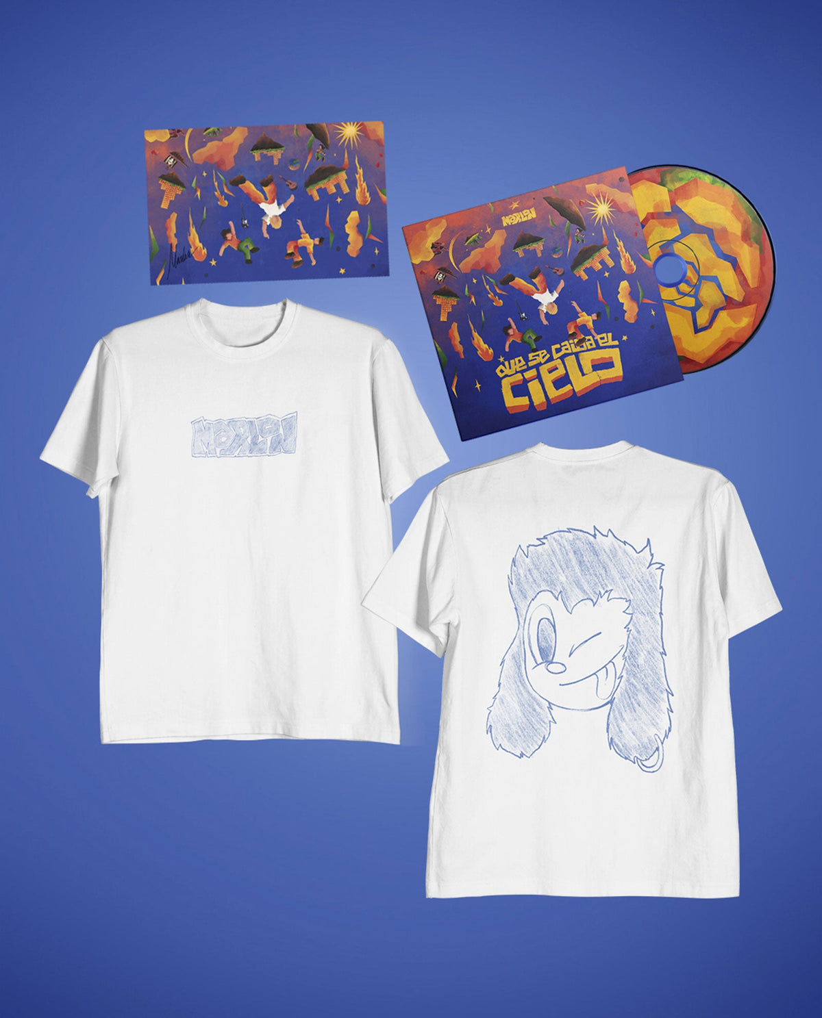 Marlon - CD + postal firmada QR fanzine digital + camiseta exclusiva + sorteo showcase exclusivo "Que se caiga el cielo" - D2fy · Rocktud - D2fy
