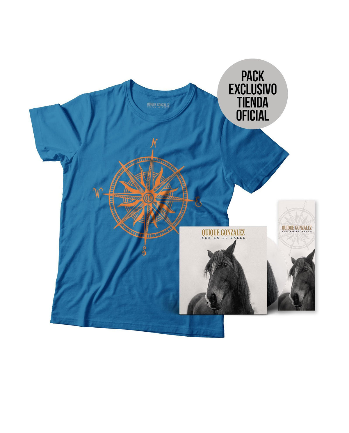 PACK CD SUR EN EL VALLE + CAMISETA + MARCAPÁGINAS EXCLUSIVO DE REGALO - Quique González - Rocktud - Quique González
