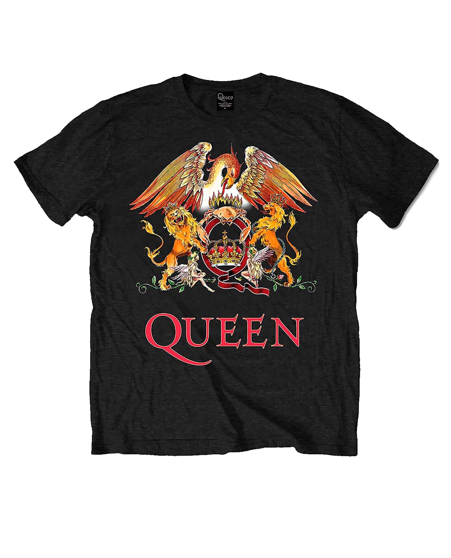 Sudadera Con Capucha Oficial De Queen – Logo Classic Crest Blanco, 80% Algodón, Licencia Oficial Bravado, Ideal Para Fans