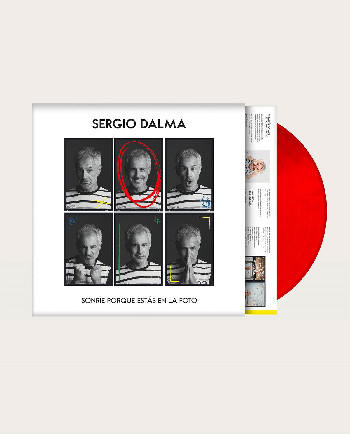 Sergio Dalma - LP Vinilo Rojo Firmado "Sonríe porque estás en la foto" - D2fy · Rocktud - D2fy