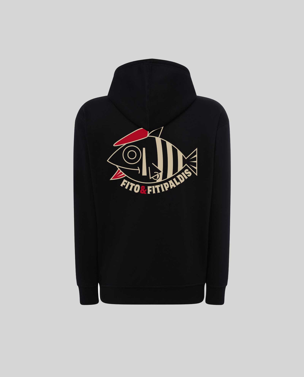 Sudadera capucha y cremallera "Pez Edición Teatros" Unisex - Negra - Rocktud - Fito y Fitipaldis