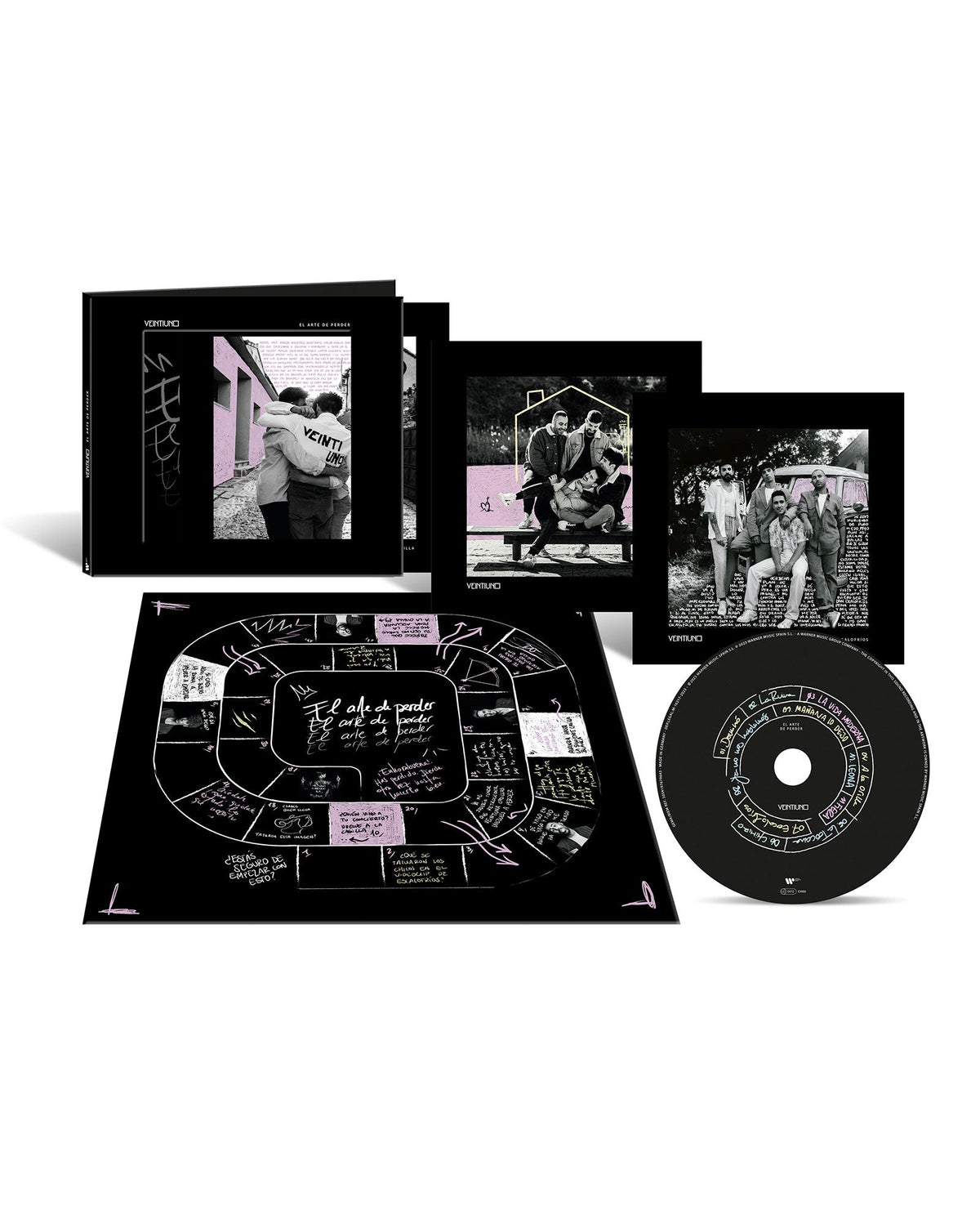 Veiuntiuno - CD "El arte de perder" + Regalo Juego Tipo Oca Firmado + Postales Intercambiables para configurar tu portada - D2fy · Rocktud - D2fy