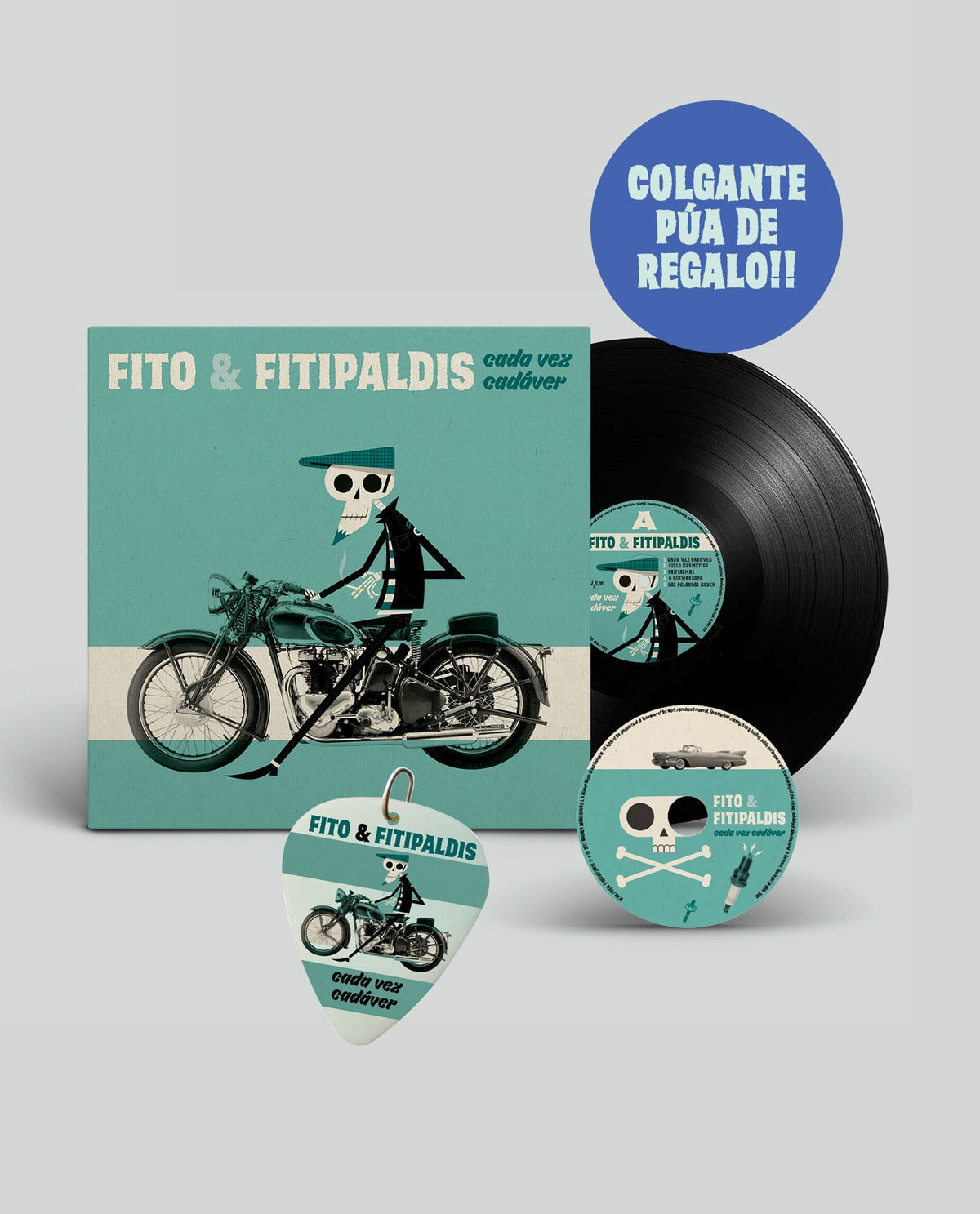 VINILO + CD "CADA VEZ CADÁVER" + Púa Colgante de REGALO - Rocktud - Fito y Fitipaldis